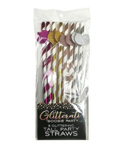 CANNUCCE DIVERTENTI GLITTERATI BOOBIE TALL PARTY STRAWS